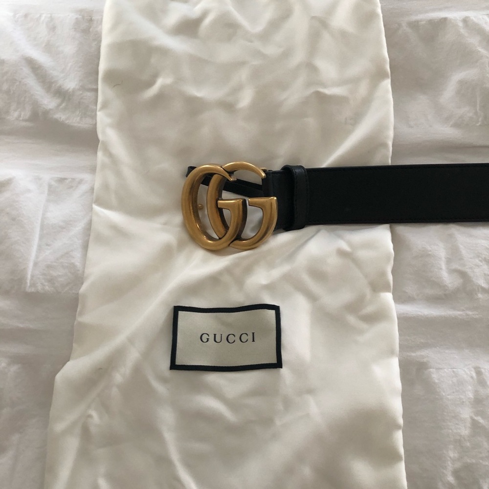 Gucci Leather Belt with Large GG Buckle Size 70